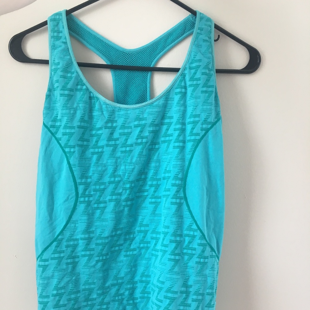 Women's Aqua Blue Zella Workout Tank with Bra
